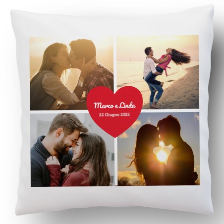 Cuscino collage personalizzato con foto