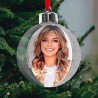 Pallina di Natale glitter argento personalizzata