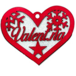 Decorazione cuore in legno con nome
