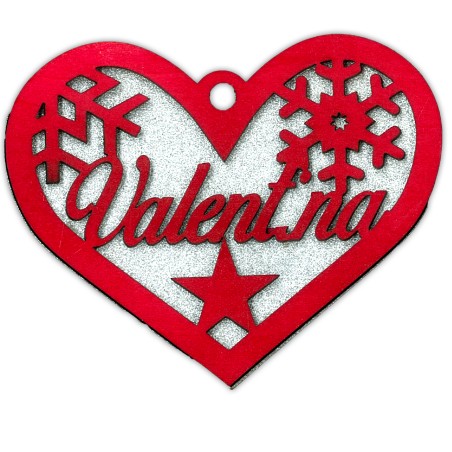 Decorazione cuore in legno con nome